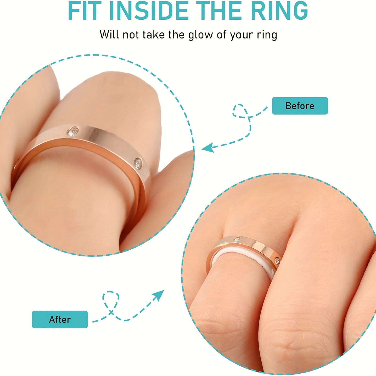 4pcs Ring Size Adjust EVA Invisible Sticker for Loose Rings
